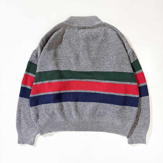 90's "MADE IN USA" LANDS'END ヘンリーネック ボーダー ニット セーター