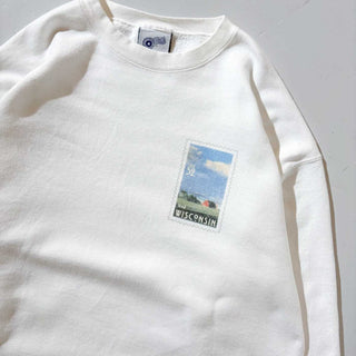 90's "MADE IN USA" POST MARK AMERICA "POSTAGE STAMP" ワンポイント スウェット