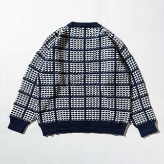 90's "MADE IN USA" TRADER BAY ハウンドトゥース コットン ニット セーター