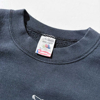 90's "MADE IN USA" 袖プリント バイクショップ スウェット シャツ