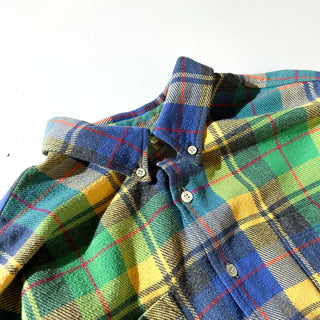 90's OLD GAP マルチチェック ボタンダウン L/Sネルシャツ