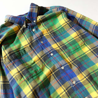 90's OLD GAP マルチチェック ボタンダウン L/Sネルシャツ