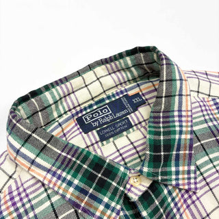 90's "made in USA" OLD RALPH LAUREN "LOWELL SPORT" マルチカラー チェック ライトネル L/Sシャツ