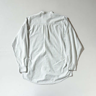 90's PERRY ELLIS 織柄 ストライプ スタンドカラー L/Sシャツ