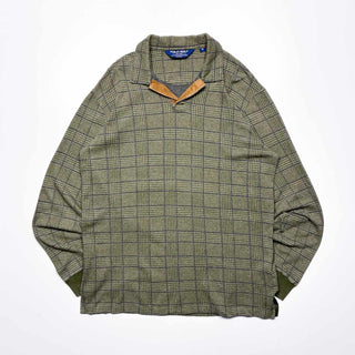 90's～ POLO GOLF ピマコットン×アルパカ チェック ニット L/Sポロシャツ
