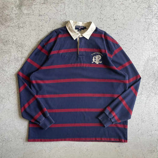 90's POLO SPORT ボーダー コットン ラガーシャツ