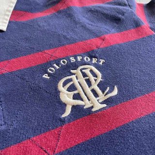 90's POLO SPORT ボーダー コットン ラガーシャツ