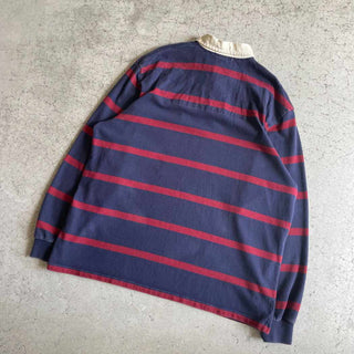 90's POLO SPORT ボーダー コットン ラガーシャツ