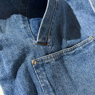 90's RESULTS レザー切替 デニム コート