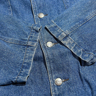 90's RESULTS レザー切替 デニム コート