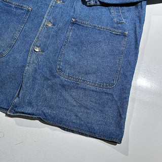 90's RESULTS レザー切替 デニム コート