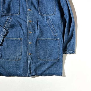 90's RESULTS レザー切替 デニム コート