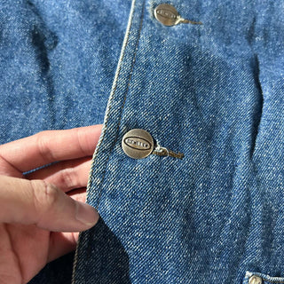 90's RESULTS レザー切替 デニム コート