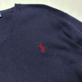 90's Ralph Lauren "ITALIAN PIMA COTTON" Vネック ニットセーター