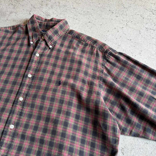 90's "made in SINGAPORE" Ralph Lauren チェック ボタンダウン L/Sシャツ