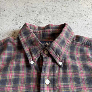 90's "made in SINGAPORE" Ralph Lauren チェック ボタンダウン L/Sシャツ