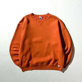90's Russell オレンジ 無地 スウェット シャツ