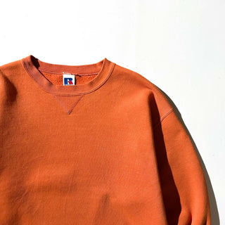 90's Russell オレンジ 無地 スウェット シャツ