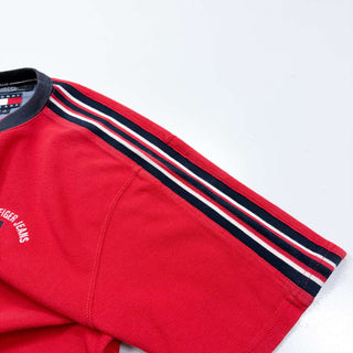 90's TOMMY HILFIGER ヘンリーネック ライン Tシャツ