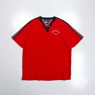 90's TOMMY HILFIGER ヘンリーネック ライン Tシャツ