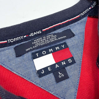 90's TOMMY HILFIGER ヘンリーネック ライン Tシャツ