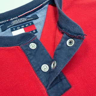 90's TOMMY HILFIGER ヘンリーネック ライン Tシャツ