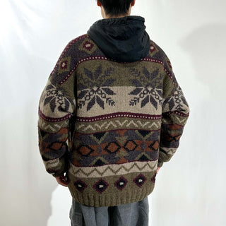 90's Timberland "HAND KNIT" ノルディック ウール ニット セーター