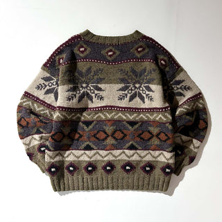 90's Timberland "HAND KNIT" ノルディック ウール ニット セーター