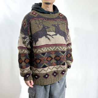 90's Timberland "HAND KNIT" ノルディック ウール ニット セーター