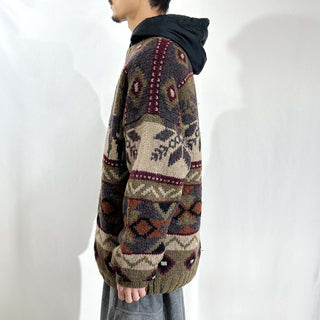 90's Timberland "HAND KNIT" ノルディック ウール ニット セーター