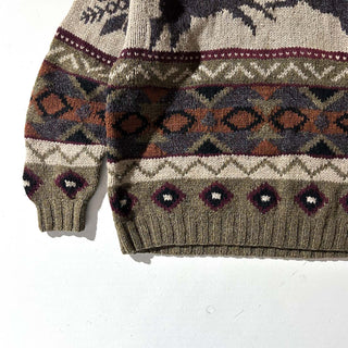 90's Timberland "HAND KNIT" ノルディック ウール ニット セーター