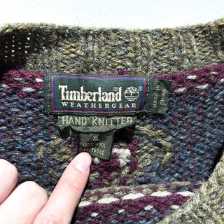 90's Timberland "HAND KNIT" ノルディック ウール ニット セーター