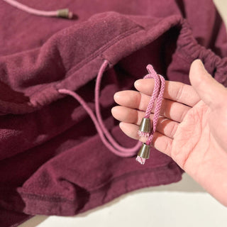 90's VENEZIA ワインレッド ドローコード 鹿の子 ブランドネーム プリント スウェット パーカ