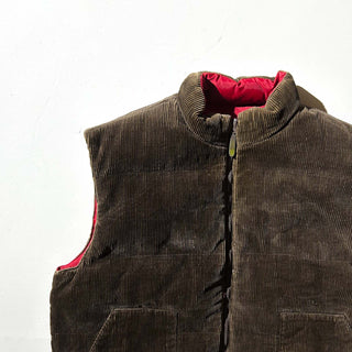 90's WIND RIVER ドローコード コーデュロイ リバーシブル ダウン ベスト