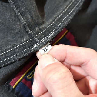 90's～00's Dual Control ブラックデニム フェード フーデッド ジャケット