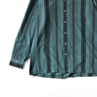 90's～00's GIANI CLASSICS レギュラーカラー オンブレ風 ストライプ L/Sシャツ