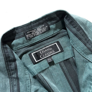 90's～00's GIANI CLASSICS レギュラーカラー オンブレ風 ストライプ L/Sシャツ