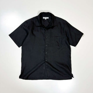 90's～00's LINEA UOMO ブラックリネン ボックス S/S シャツ