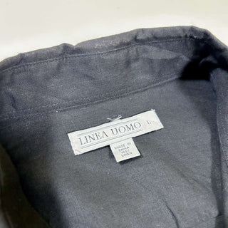 90's～00's LINEA UOMO ブラックリネン ボックス S/S シャツ