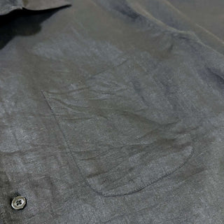 90's～00's LINEA UOMO ブラックリネン ボックス S/S シャツ