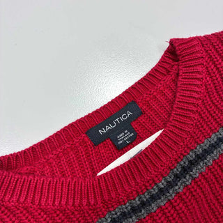 90's～00's NAUTICA ボーダー コットン ニット セーター