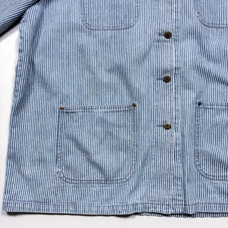 90's～00's RAFAELLA デニム切替 ヒッコリーストライプ カバーオール