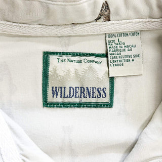 90's～00's WILDERNESS 魚 総柄 3点留め ボタンダウン L/Sシャツ