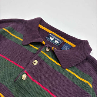 90's～00's WOODS&GRAY ボーダー コットン ポロ セーター
