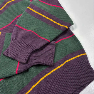 90's～00's WOODS&GRAY ボーダー コットン ポロ セーター