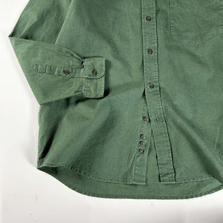 90's～00's "made in SINGAPORE" AEROPOSTALE リネン×コットン ボタンダウン L/Sシャツ