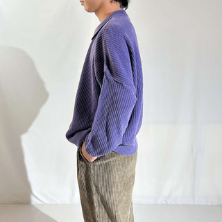 90's～00's "made in USA" sarah Arizona 襟付き ニット セーター(パープル)