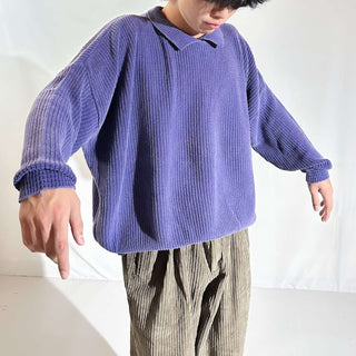 90's～00's "made in USA" sarah Arizona 襟付き ニット セーター(パープル)