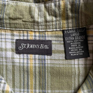 90's〜00's ST.JOHNS'BAY コットン マルチカラー チェック S/S シャツ