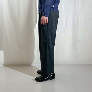 90's シャドーストライプ 2タック ワイド スラックス